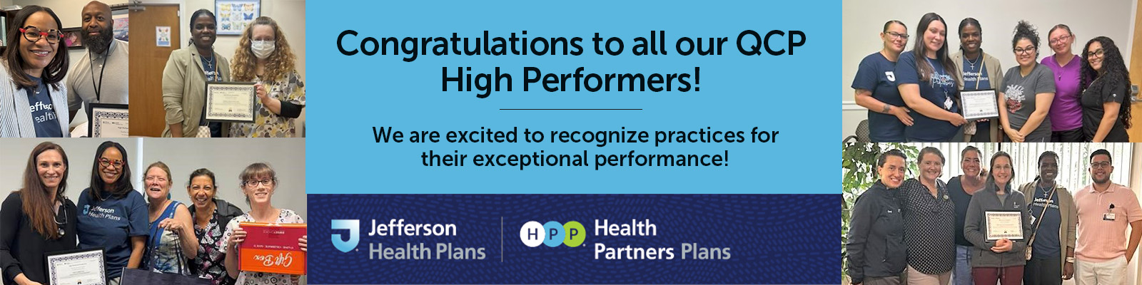 composite banner of QCP high performer medical practices